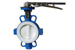 MS PFA Lined Wafer Type Butterfly Valve