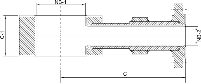 SS 304 Lined Instrument Tee Dimensions