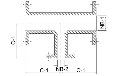 SS 304 Lined Reducing Tee Dimensions