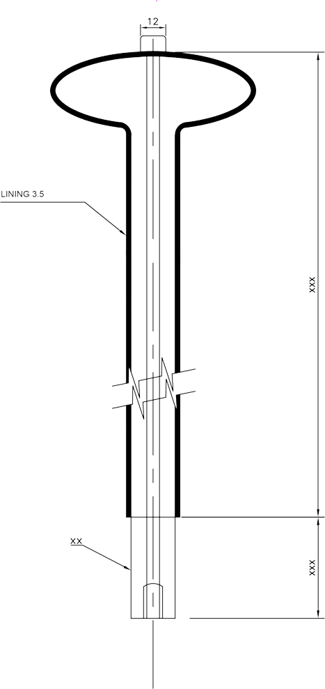 SS 304 Lined Spindle Dimensions