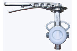 SS 316 PFA Lined Wafer Type Butterfly Valves